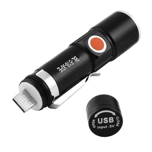 Фонарь ручной аккумуляторный Bailong BL-616-T6 с зумом и USB Черный (15467522)