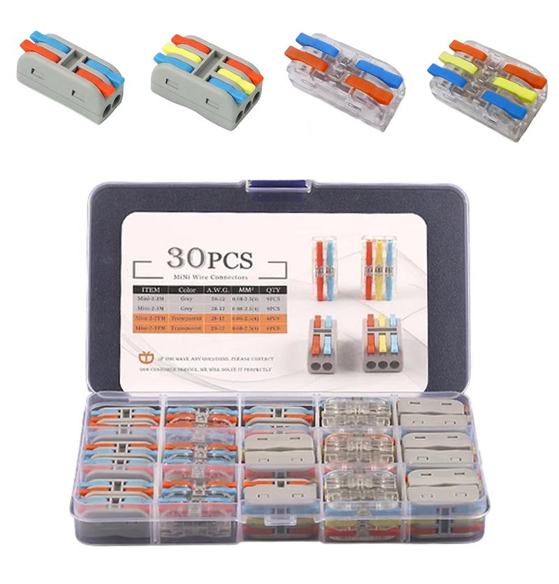 Набор клемм Tactix 4 вида 0,08-4 мм2 32А проходная одинарная 30 шт. Разноцветный (CT23MM-30box)