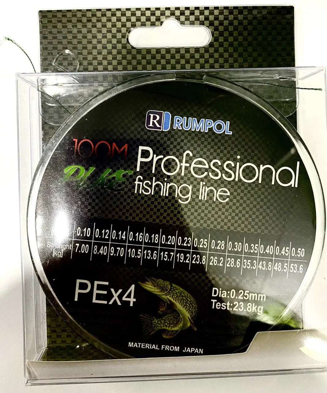 Шнур риболовний плетений Rumpol Professional fishing line 100 м 0,14 мм 9,7 кг Зелений - фото 2