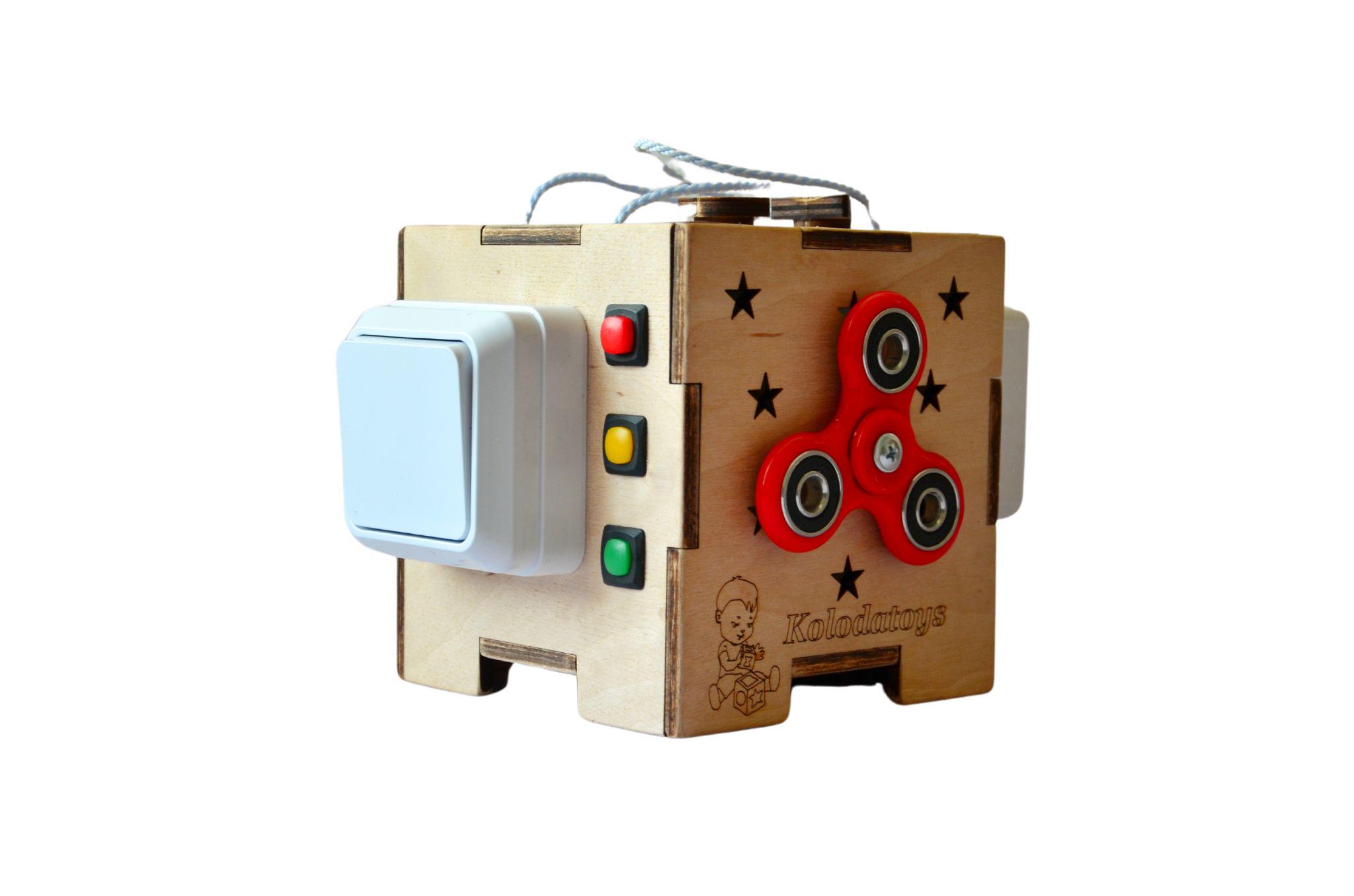 Бизикуб детский KolodaToys Mini 12х12х12 см Разноцветный (1212чс) - фото 6