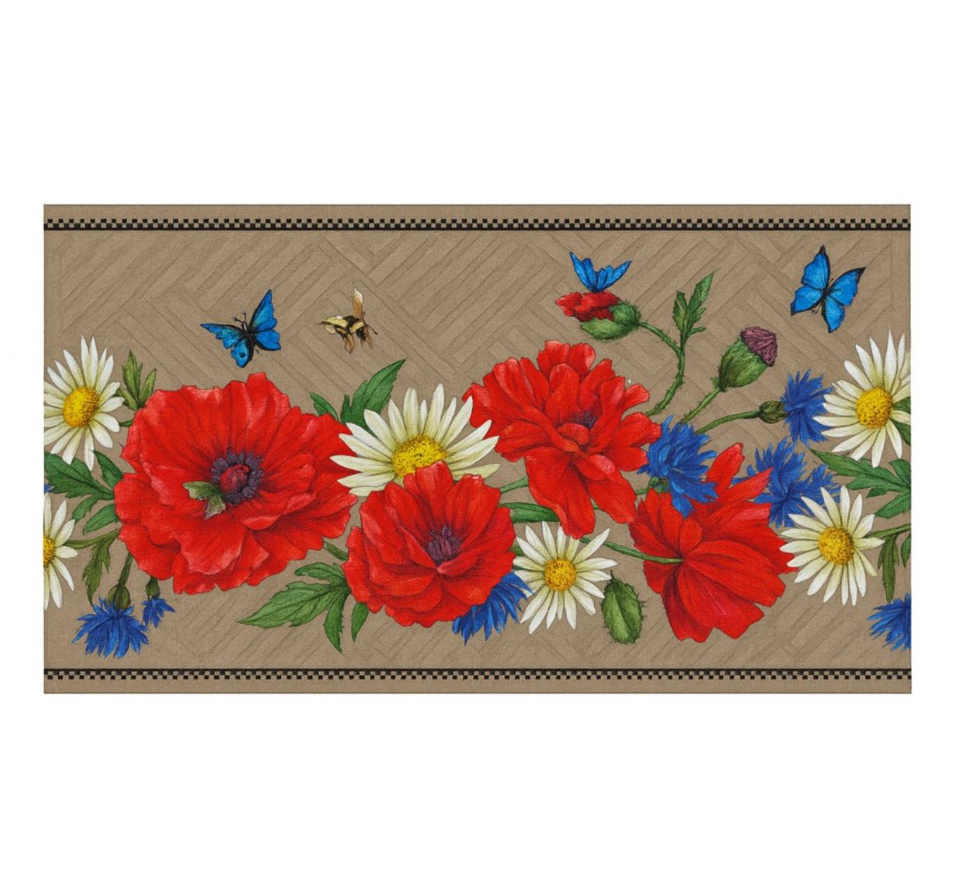 Коврик придверный "Маки" 45x75 см Grey (127006)