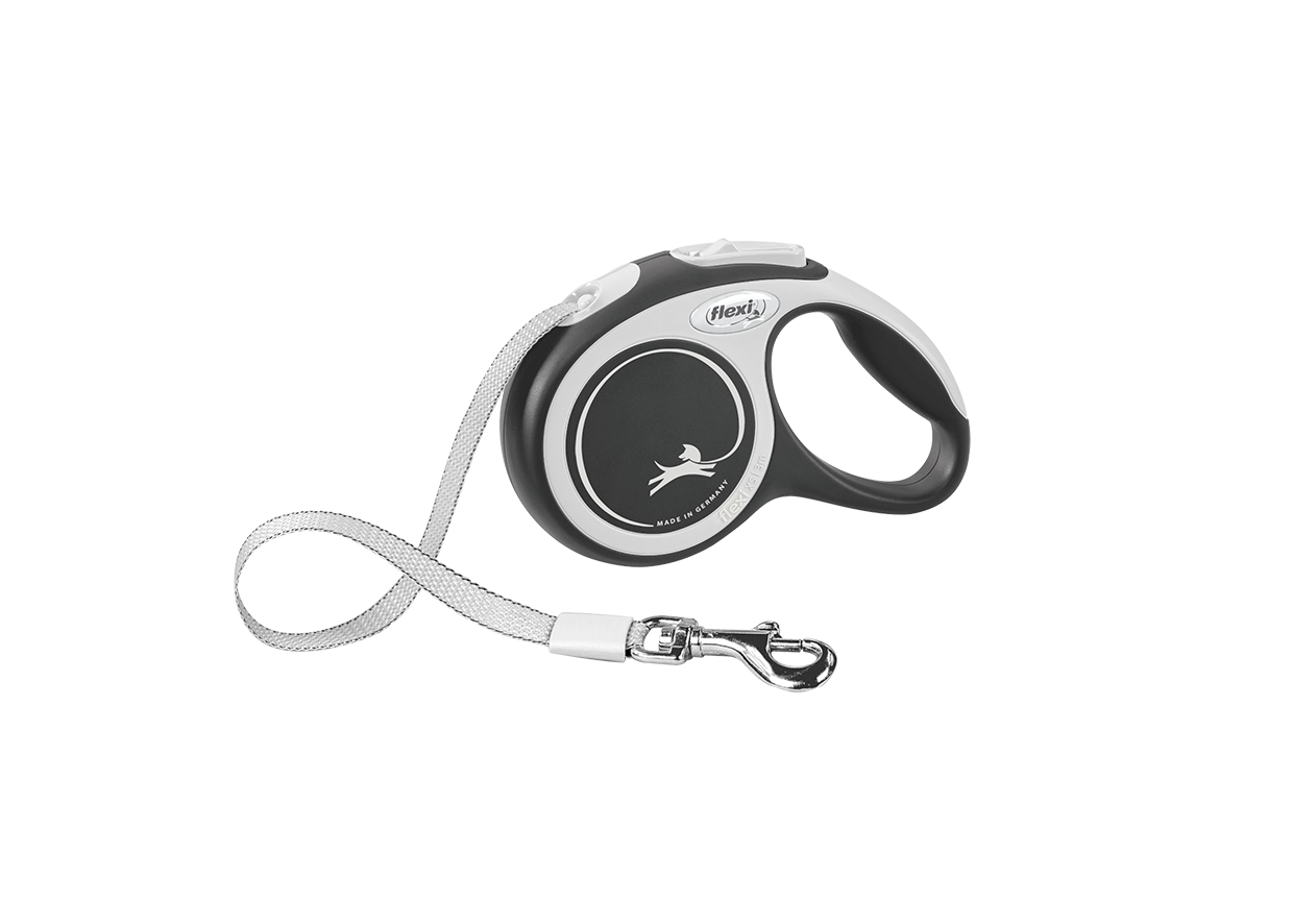 Поводок-рулетка для собак Flexi New Comfort ХS мелких пород лента 3 м до 12 кг Черный