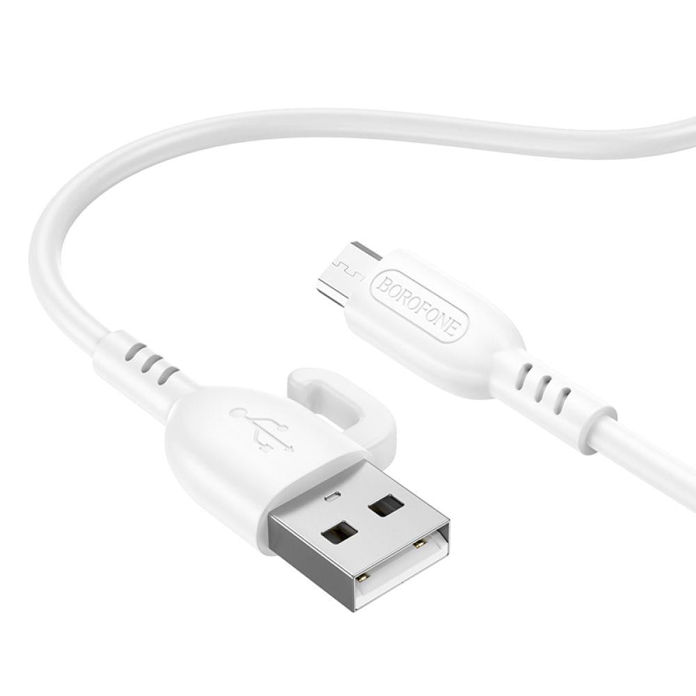 Кабель для заряджання Borofone BX91 USB/MicroUSB 2,4A 1 м Білий (3181)