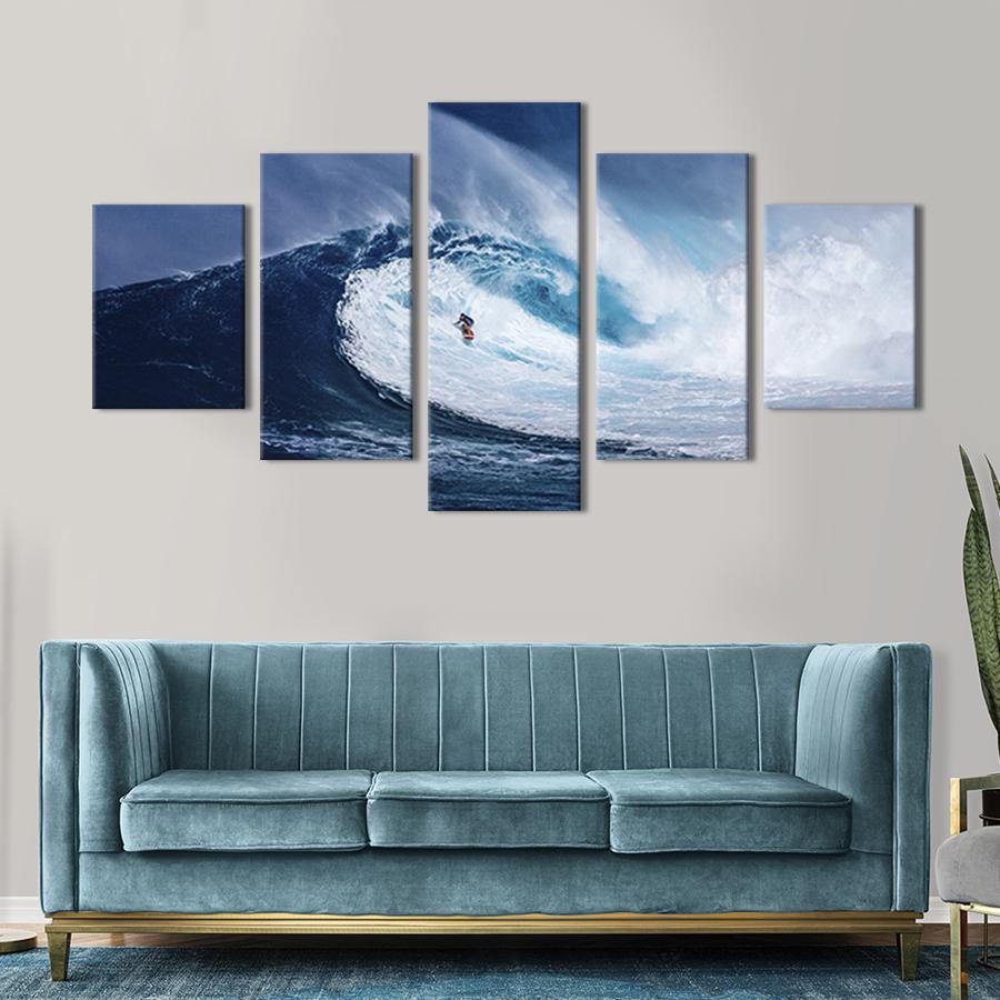 Модульная картина из 5 частей Огромная волна для сёрфинга 162x80 см (450-52)