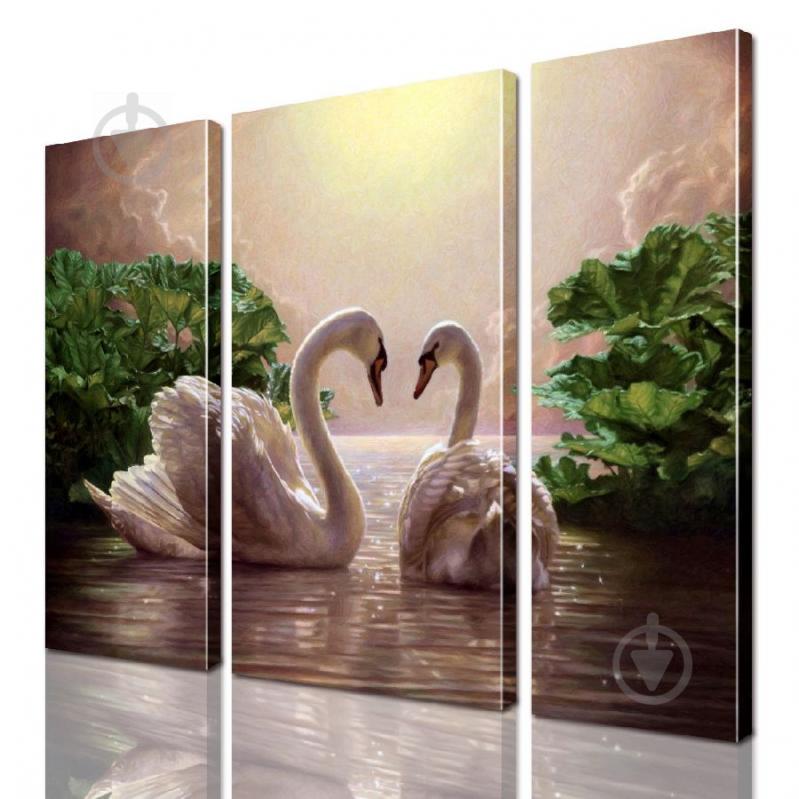 Модульная картина Лебеди ADJ0067 размер 95 х 120 см