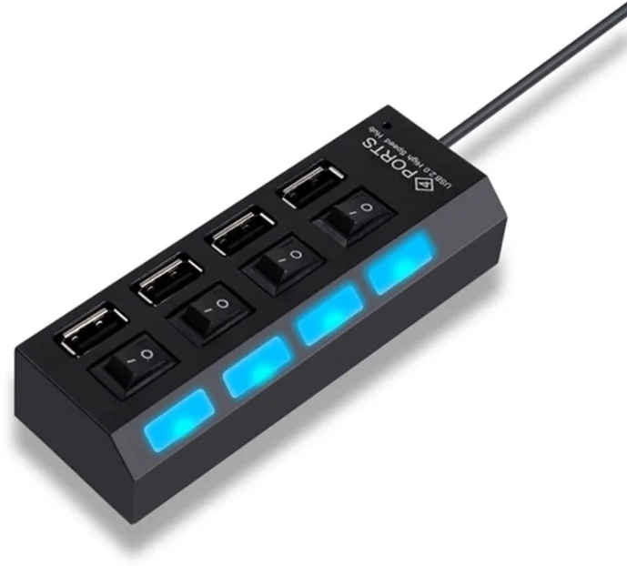 USB Hub hi-speed Digital Lion с переключателем P-4 Черный