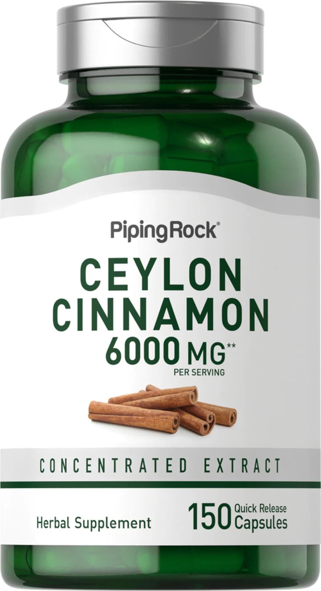 Корица цейлонская Piping Rock Ceylon Cinnamon 6000 mg per serving 150 quick release capsules
