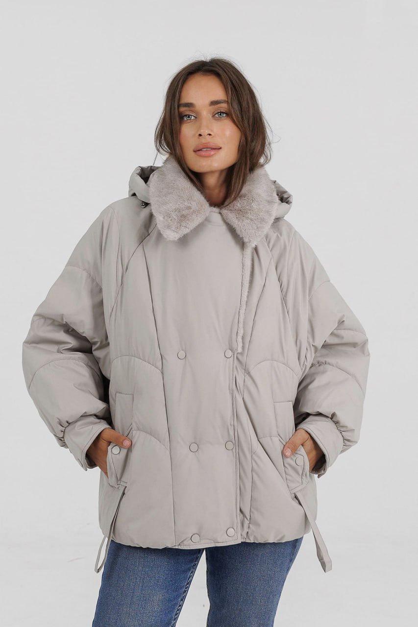 Куртка-пуховик жіноча Черепашка L Айворі (5601b/L) - фото 2 Куртка-пуховик жіноча Черепашка L Айворі (5601b/L) - фото 2