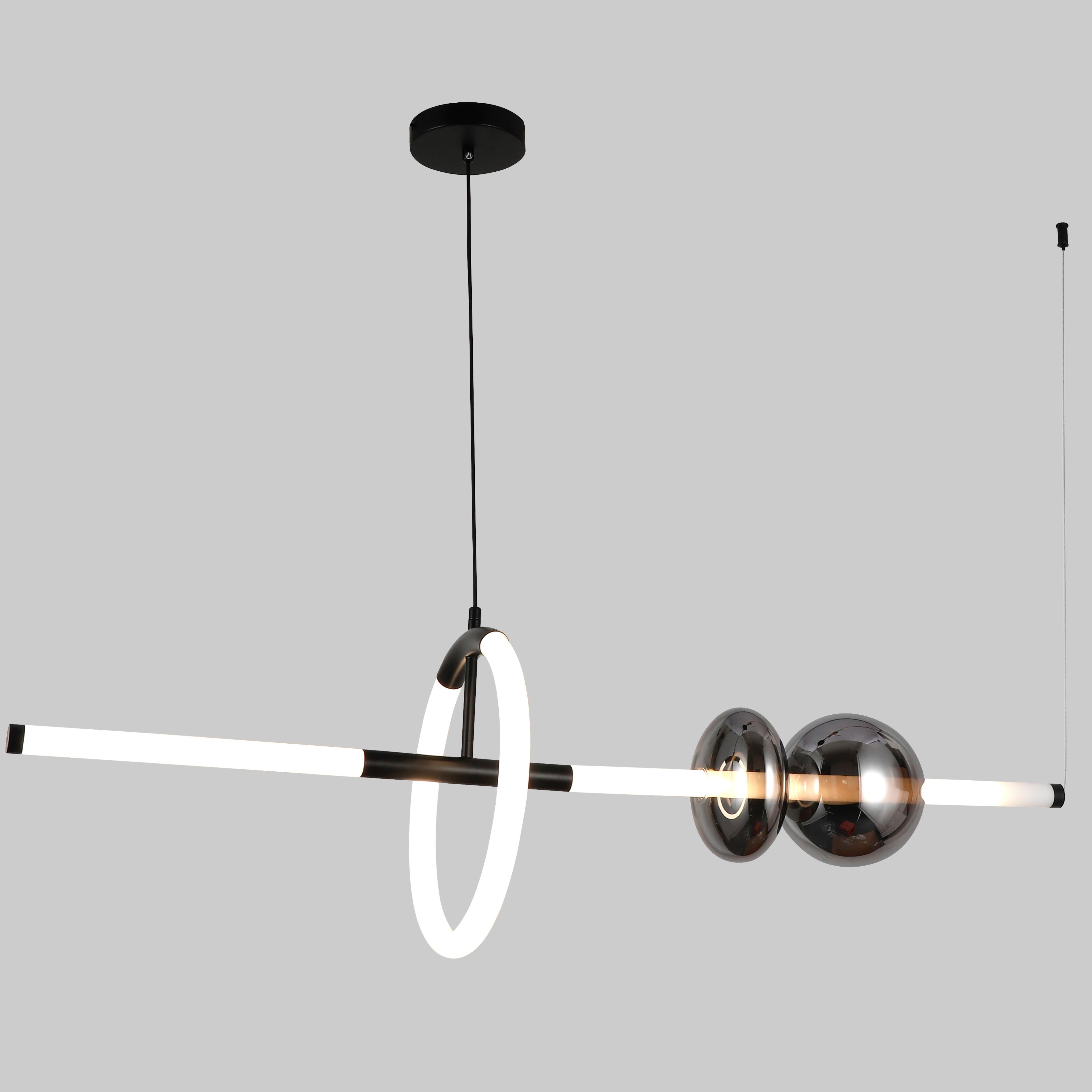 Люстра подвесная длинная Led 35W 105 см Черный (91-12209 Led (1000) BK/BK)