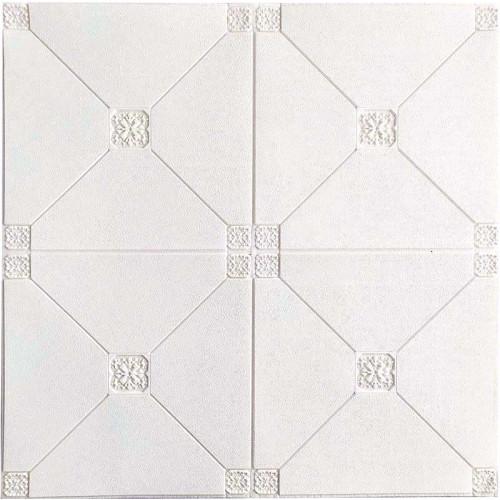 Панель самоклеющаяся 3D пирамида 700x700x5 мм Белый (10164)