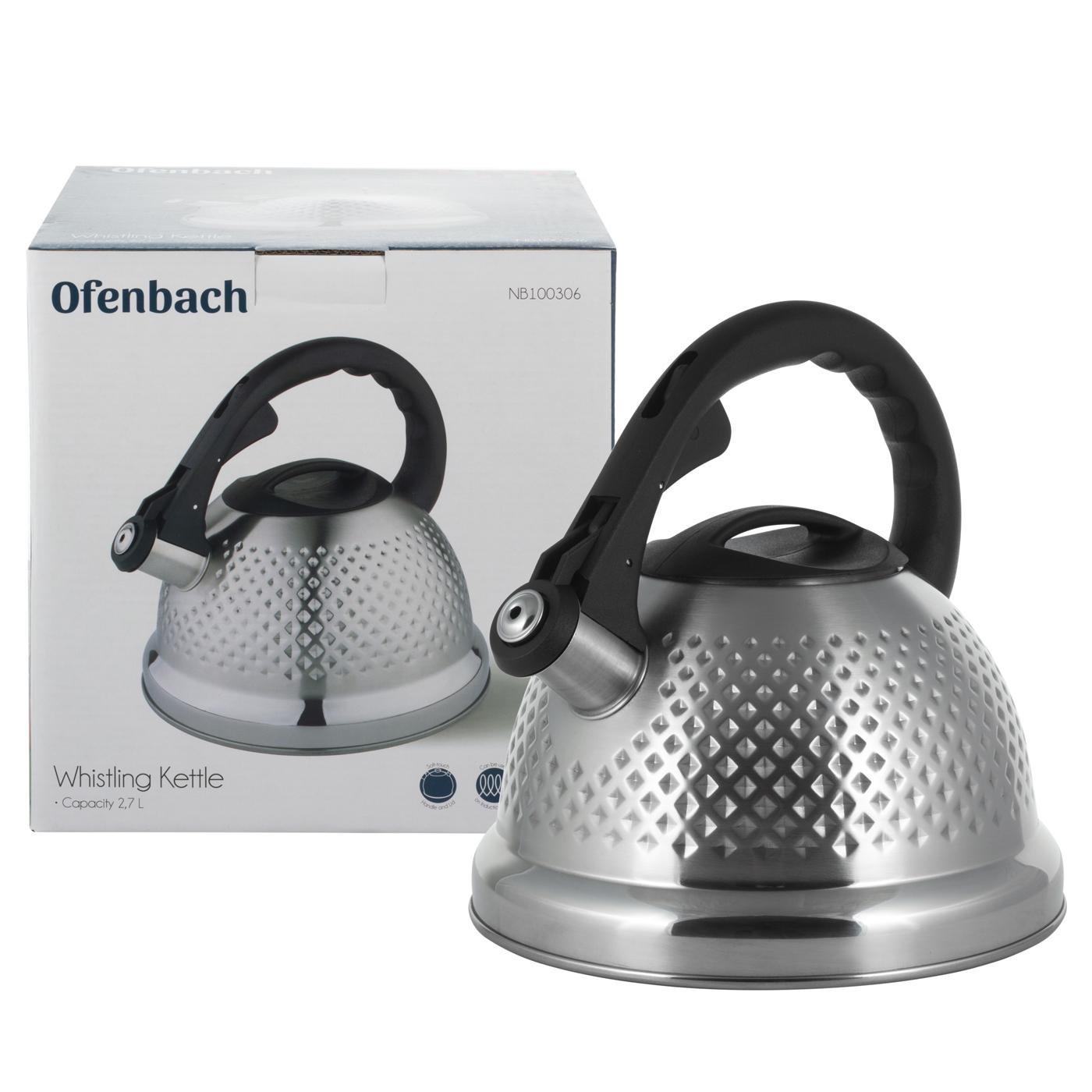 Чайник зі свистком та бакелітовою ручкою Ofenbach KM-100306 з нержавіючої сталі 2,7 л Сталевий (150-84-100306) - фото 11
