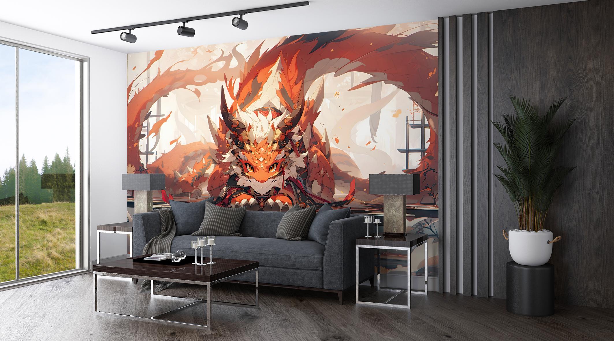 Фотообои флизелиновые Upstream Японский дракон защитник 230х153 см (S5KID-073/3) - фото 2 Фотообои флизелиновые Upstream Японский дракон защитник 230х153 см (S5KID-073/3) - фото 2