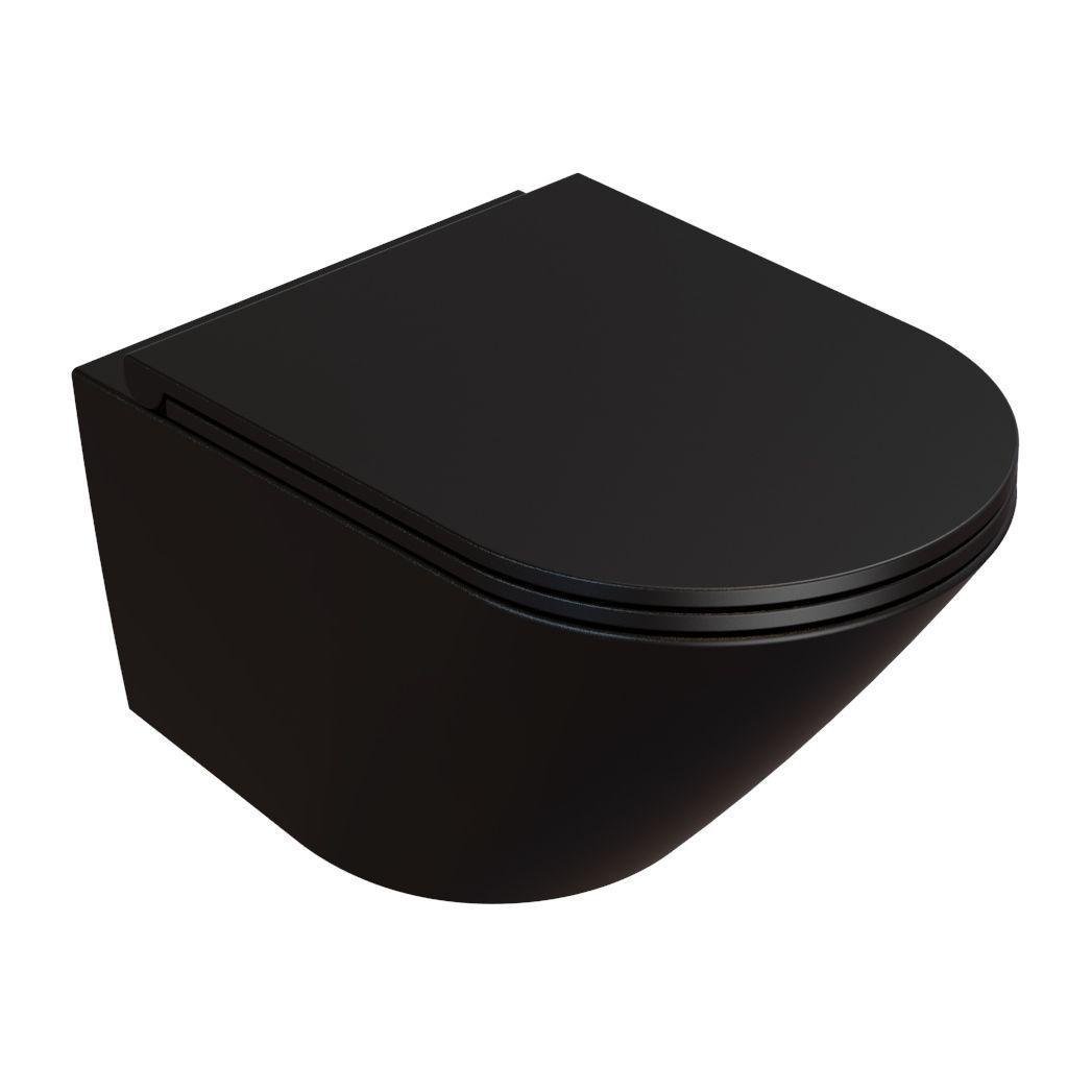 Унитаз подвесной с крышкой Globo FORTY3 52x36 h33 Черный (FOS07AR/FOR20AR)