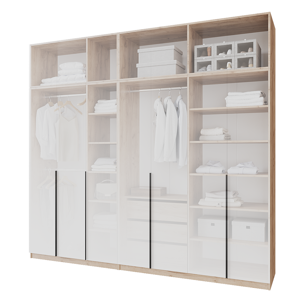 Шкаф распашной с тумбой и антресолью Меблітренд Чиназес Чита-2800.4 2800х500х2450 мм Дуб крафт золотой/Белый (27552844) - фото 3 Шкаф распашной с тумбой и антресолью Меблітренд Чиназес Чита-2800.4 2800х500х2450 мм Дуб крафт золотой/Белый (27552844) - фото 3