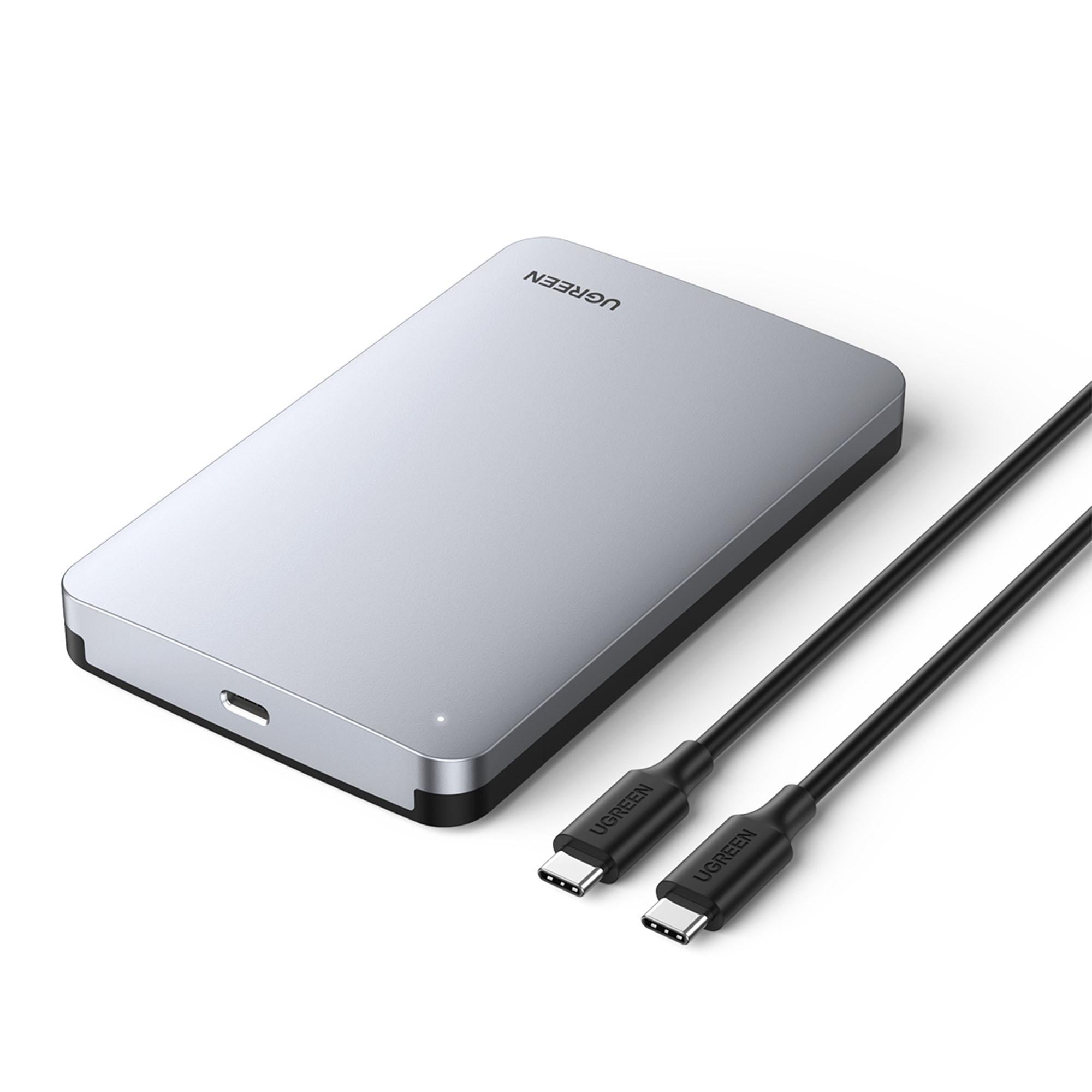 Карман внешний для HDD и SSD 2.5 UGREEN CM300 USB 3.1 Gen 2 6 Гбит/с алюминиевый Серебристый (70499)