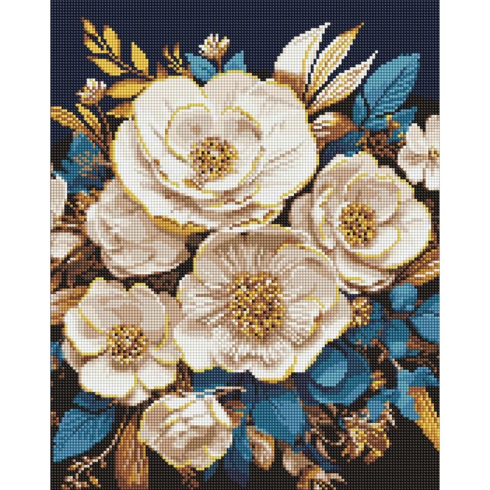 Алмазная мозаика Ideyka Белая симфония с АВ стразами 40x50 см (AMO7996)