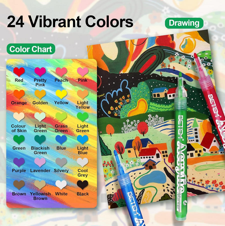 Набір акрилових маркерів Josef Otten RIANCY 12 кольорів - фото 4 Набір акрилових маркерів Josef Otten RIANCY 12 кольорів - фото 4