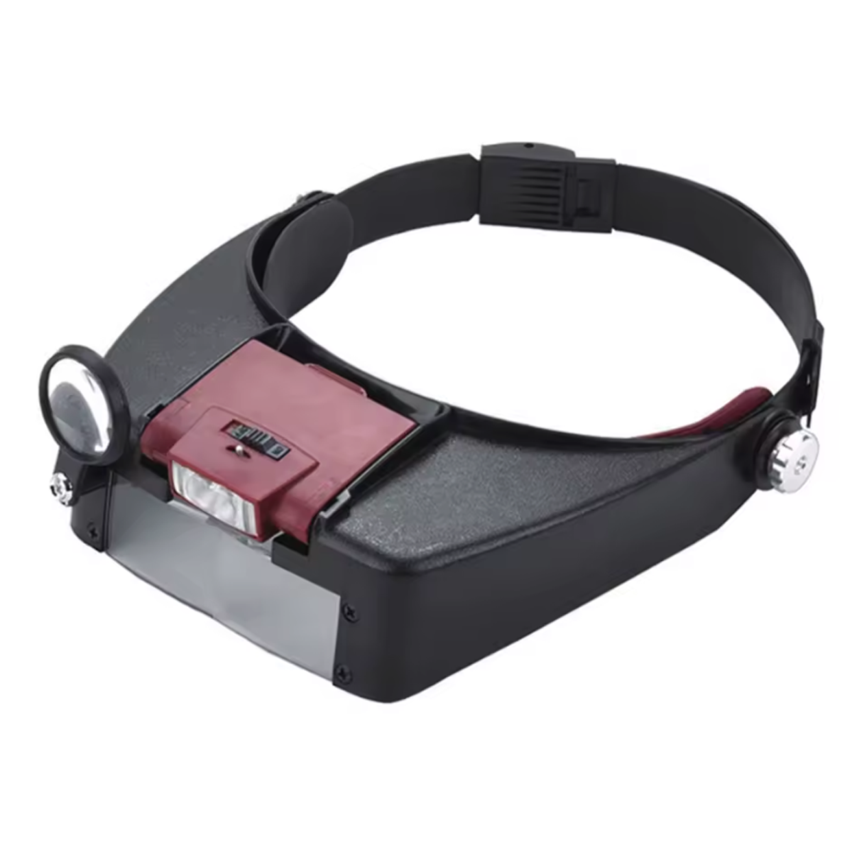 Лупа бинокулярная налобная MG81007-A с LED подсветкой/монокуляром 3 линзы 1,5X/3X/8,5X/10X Black/Wine Red (160419) - фото 5