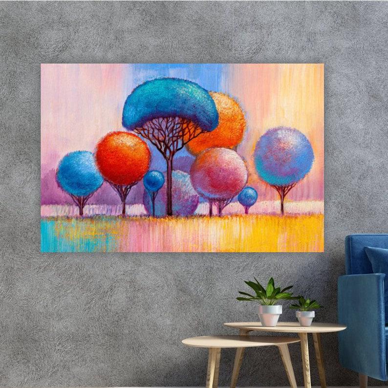 Картина на холсте KIL Art Цветные пушистые деревья 122x81 см (318)
