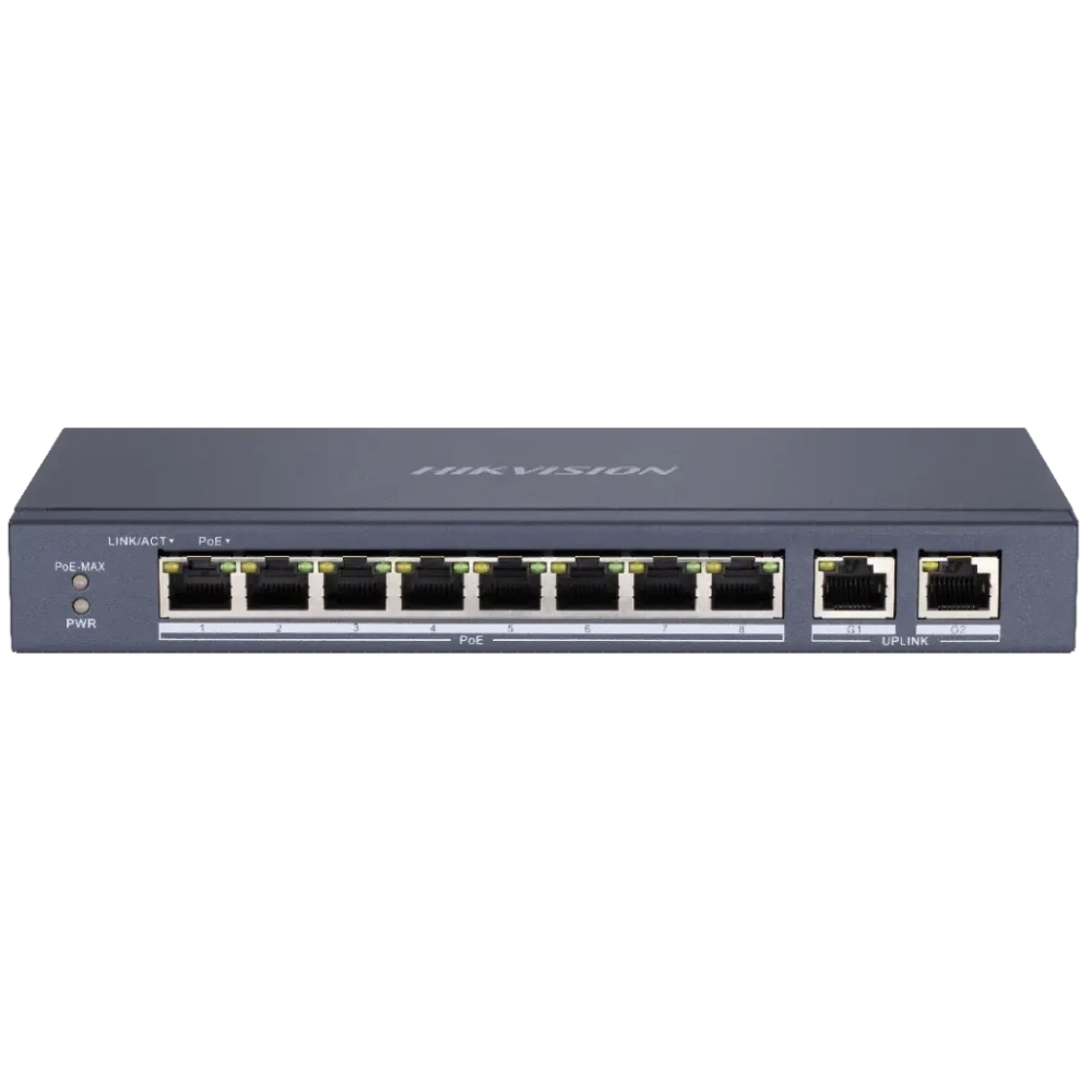 Комутатор некерований Hikvision DS-3E0310P-E/M B PoE 10 портів