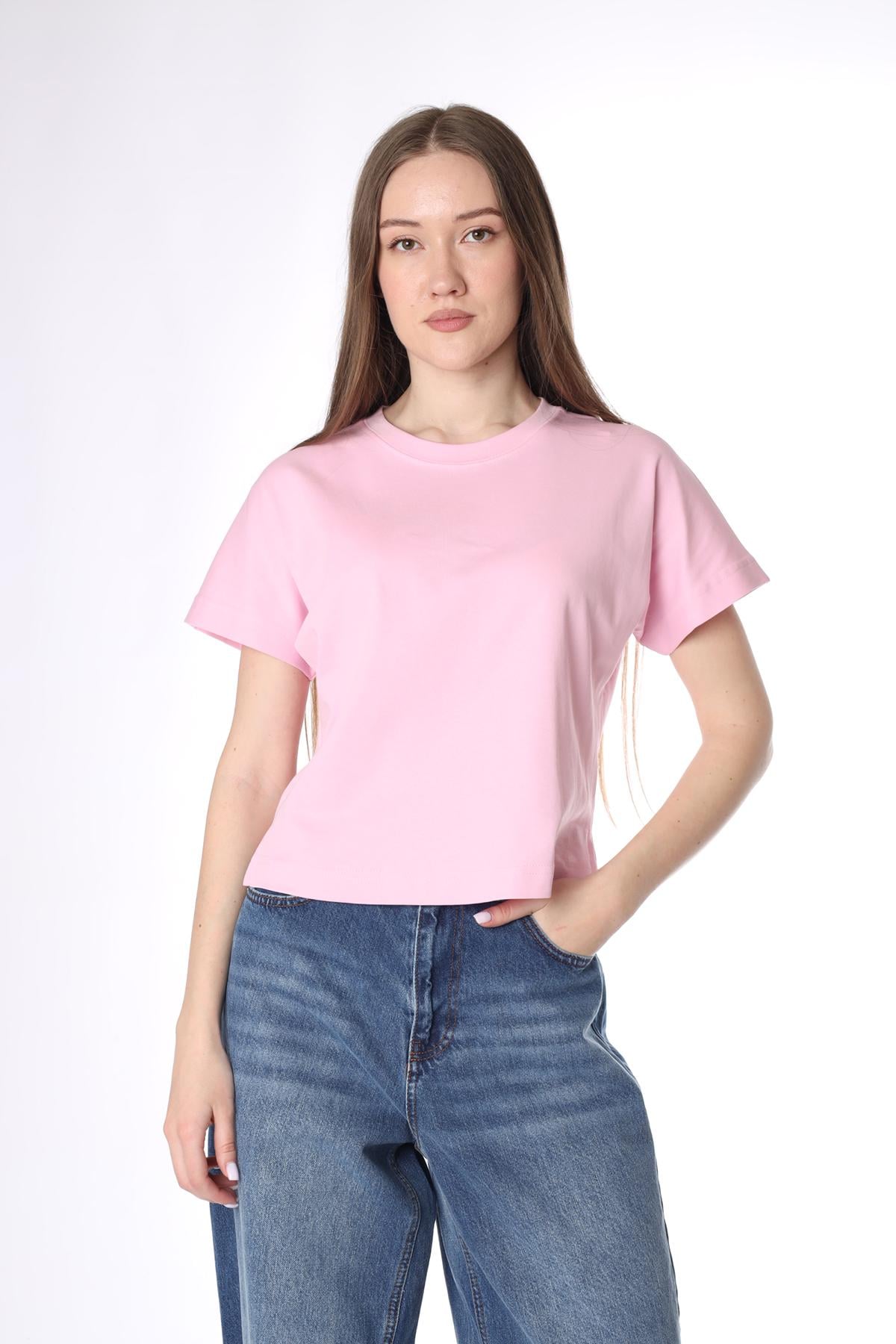 Футболка с коротким рукавом женская Yuki ЦБ-00290281 р. 52 Светло-розовый (SKT001100432)