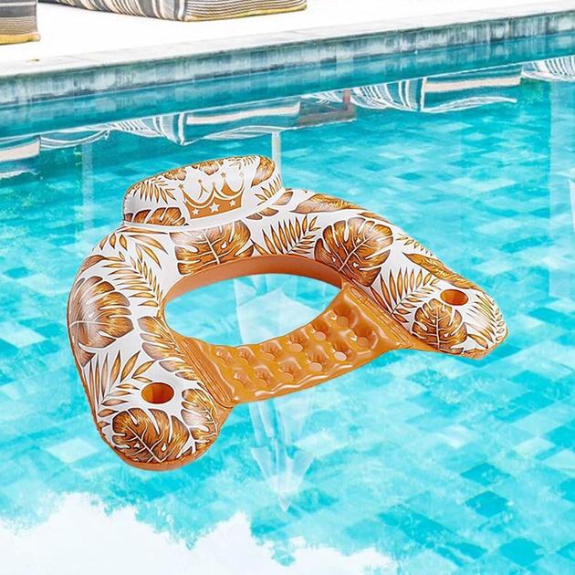 Надувное кресло плавающее Sloosh с поддержкой спины и подлокотниками Оранжевый - фото 7 Надувное кресло плавающее Sloosh с поддержкой спины и подлокотниками Оранжевый - фото 7