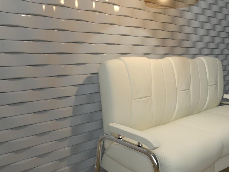 3D-панель гіпсова в спальню Цеглини під фарбування 500x500x30 мм Білий (30642123) - фото 2