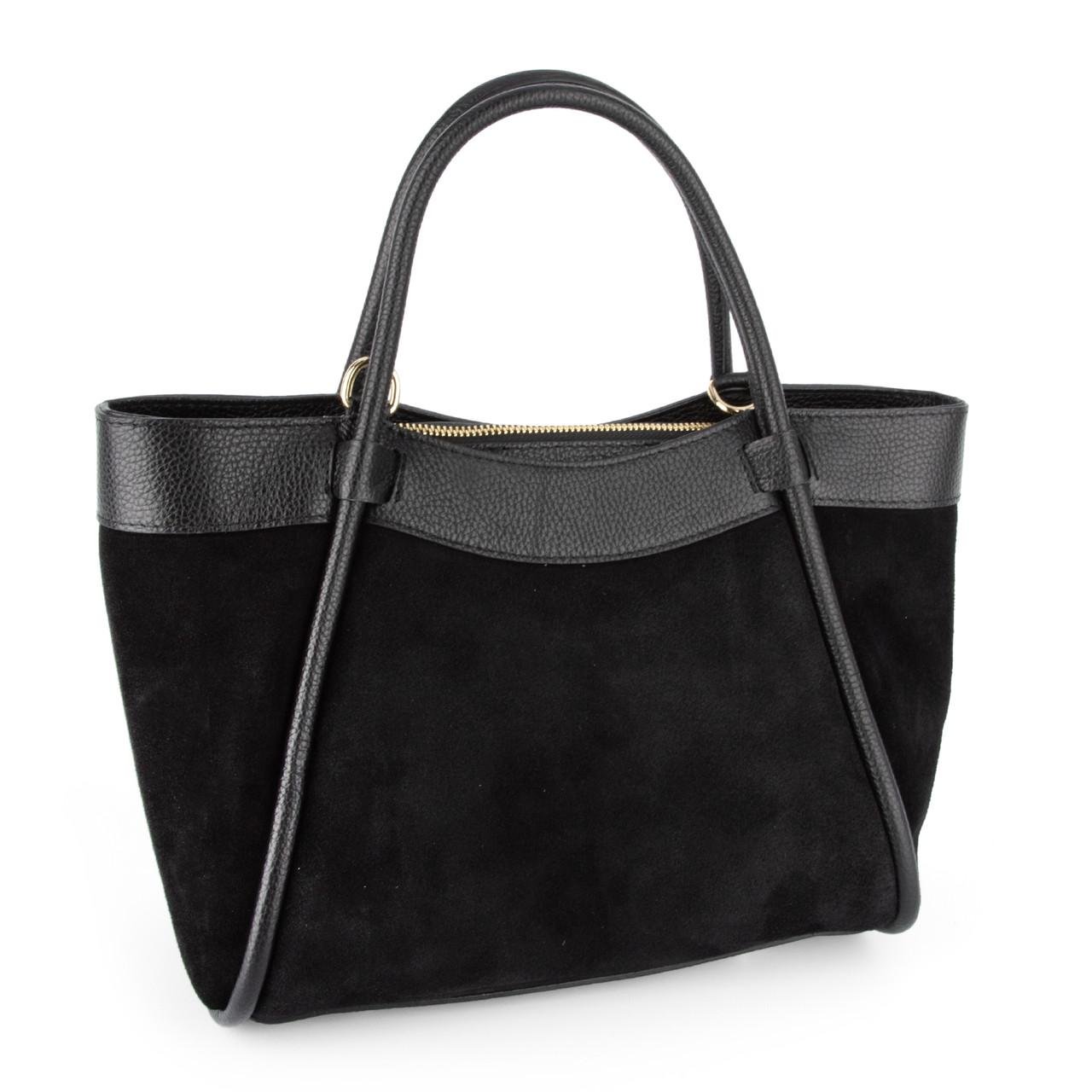 Сумка женская Virginia Conti замшевая с 2 ручками Черный (04027)