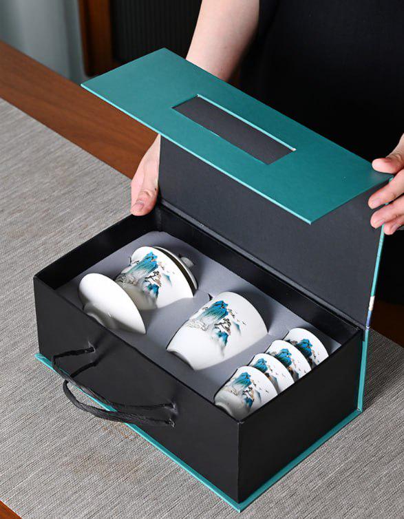 Набор для чайной церемонии Тысяча миль рек и гор на 4 персоны 8 предметов (30589715) - фото 2 Набор для чайной церемонии Тысяча миль рек и гор на 4 персоны 8 предметов (30589715) - фото 2