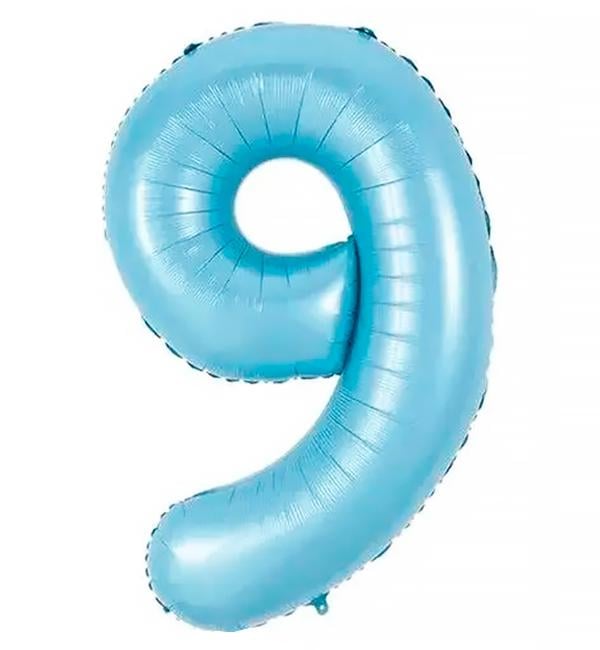 Шарик Цифра 9 40 см Голубой (10819991)