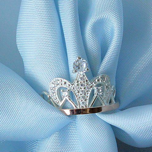 Серебряное кольцо Diva Корона размер 17 с золотыми вставками (007к170)