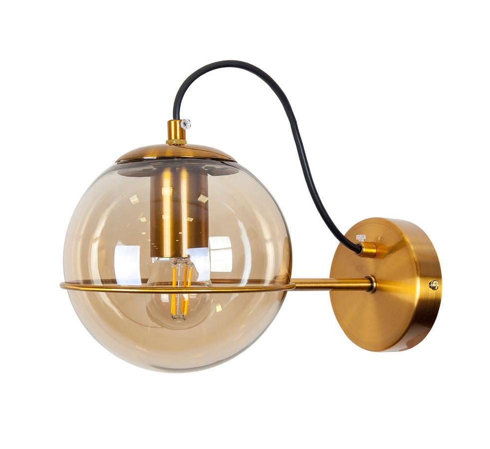 Бра Levistella 761J2017-1 BRZ+BR Модерн со стеклянным плафоном Бронзовый/Коричневый (1887935408)