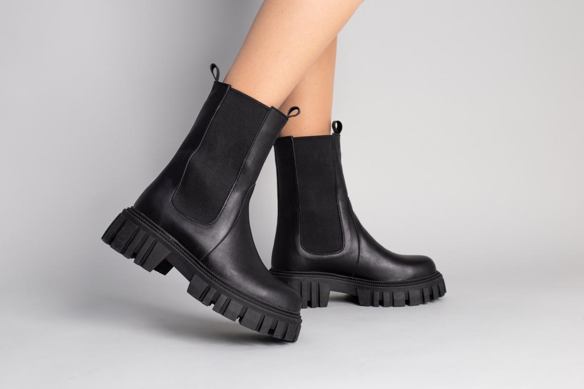 Челси кожаные высокие демисезонные р. 36 Черный (5500д/36)