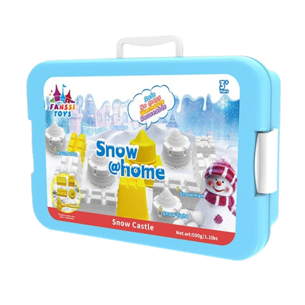 Снег-песок кинетический для детей Снежный замок для лепки и творчества с формой для лепки