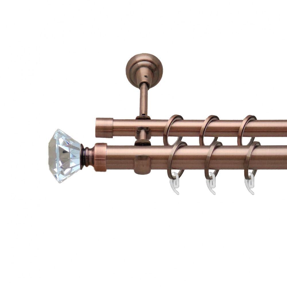 Карниз металлический Orvit Спектралия двухрядная открытая/гладкая труба/кольцо фасонное металлическое Медь 25/16 мм 300 см (6948903)