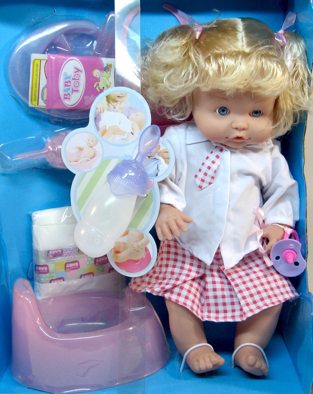 Кукла функциональная 800703A/6 с бутылочкой горшком и памперсом