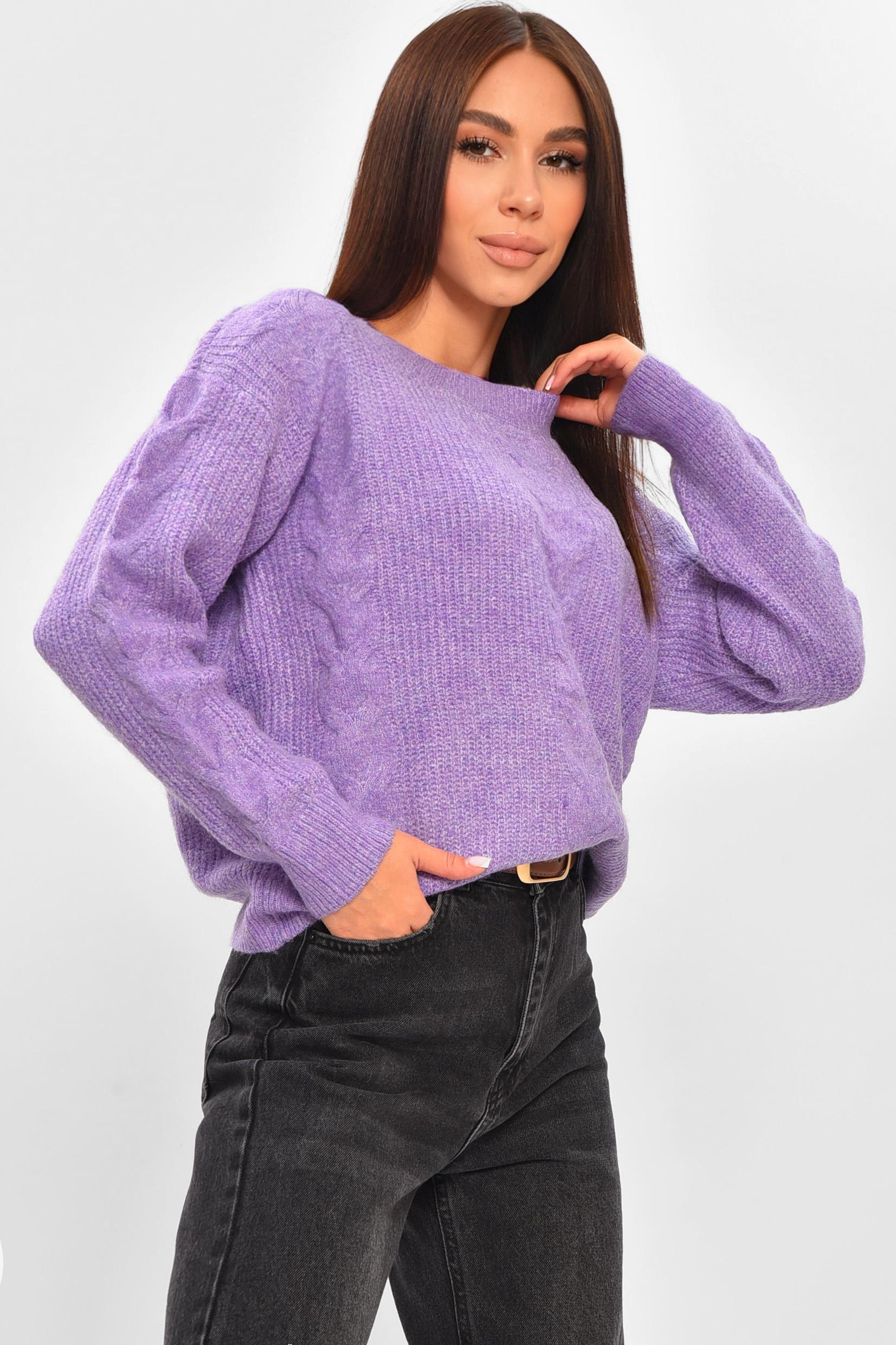 Светр жіночий 206613 однотонний M-XL Бузковий (206613_!335425_44-48) - фото 2 Светр жіночий 206613 однотонний M-XL Бузковий (206613_!335425_44-48) - фото 2