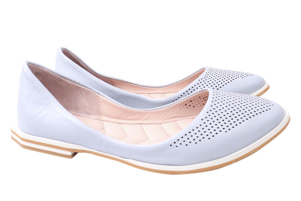 Туфли женские Mario Muzi из кожи на низком ходу р. 39 Голубой (527-21LBC)