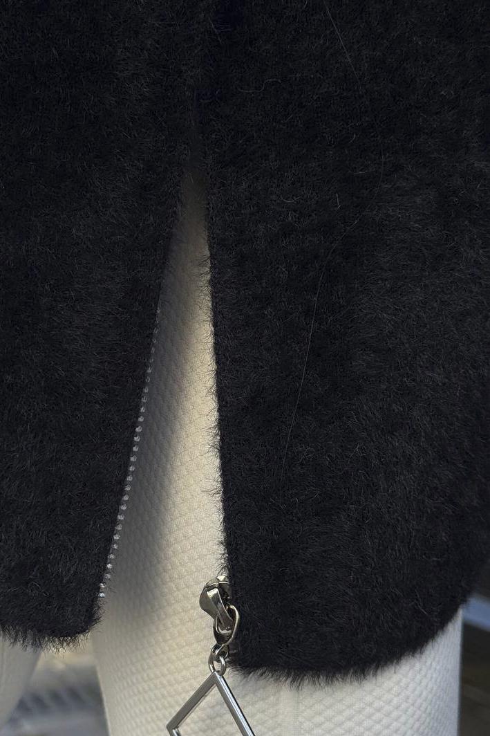 Кардиган женский из альпаки с мехом L Черный (194607) - фото 3 Кардиган женский из альпаки с мехом L Черный (194607) - фото 3