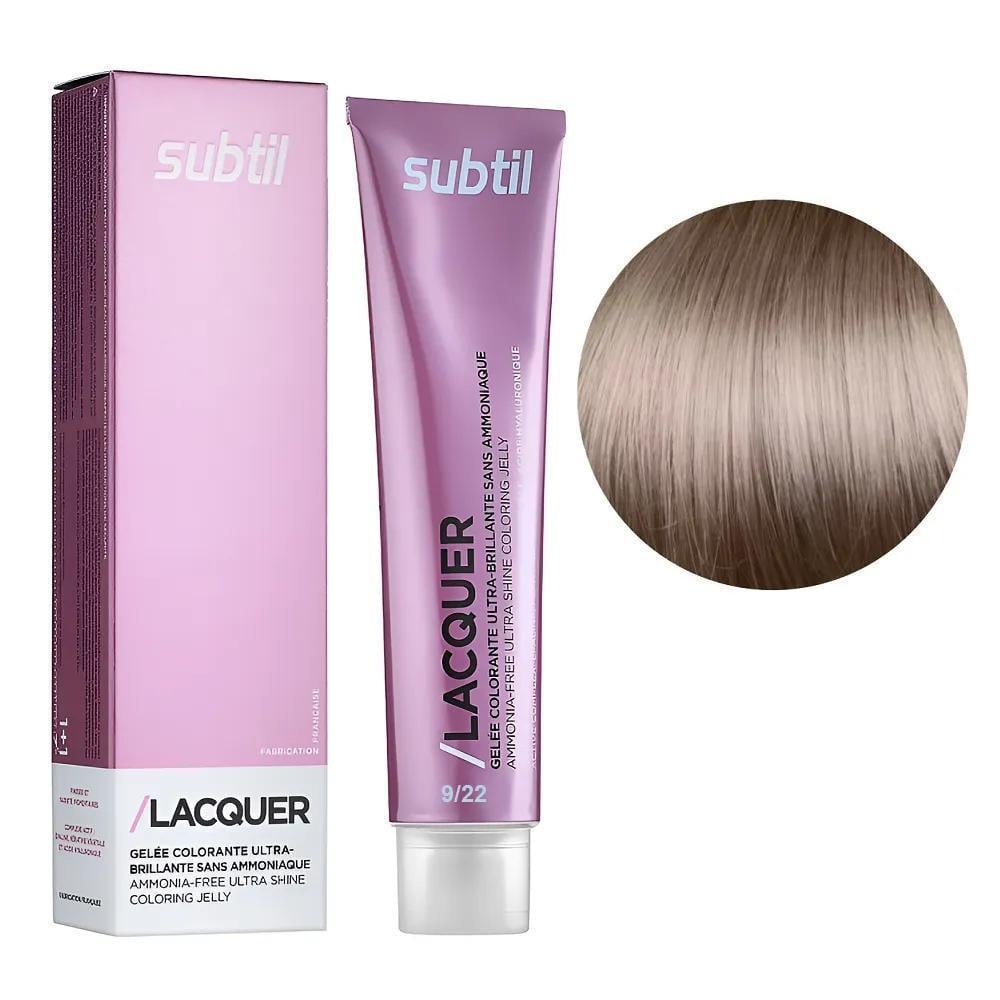 Краска гелевая безаммиачная для волос Subtil Lacquer 9.22 Очень светлый блондин насыщенный ирис 60 мл