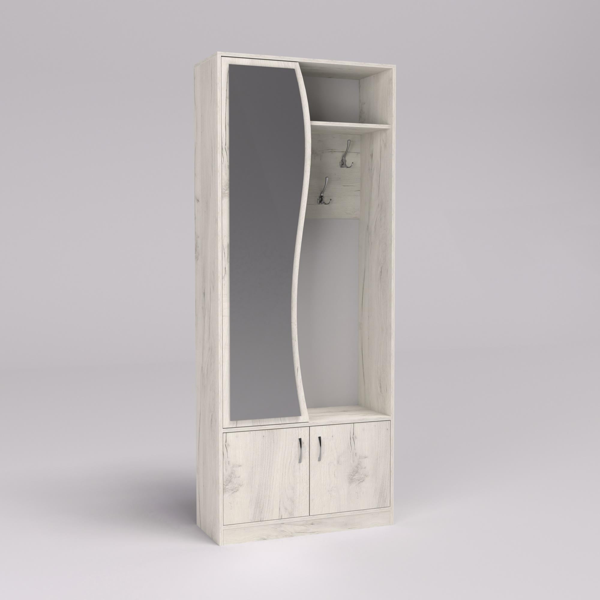 Прихожая ГКШ-3 840х350х2100 мм Дуб Крафт Белый (23022)