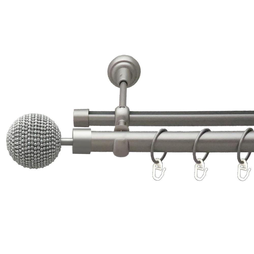 Карниз для штор Orvit Карера двухрядный гладкий 25 мм 160 см Сатин (00-00023328)