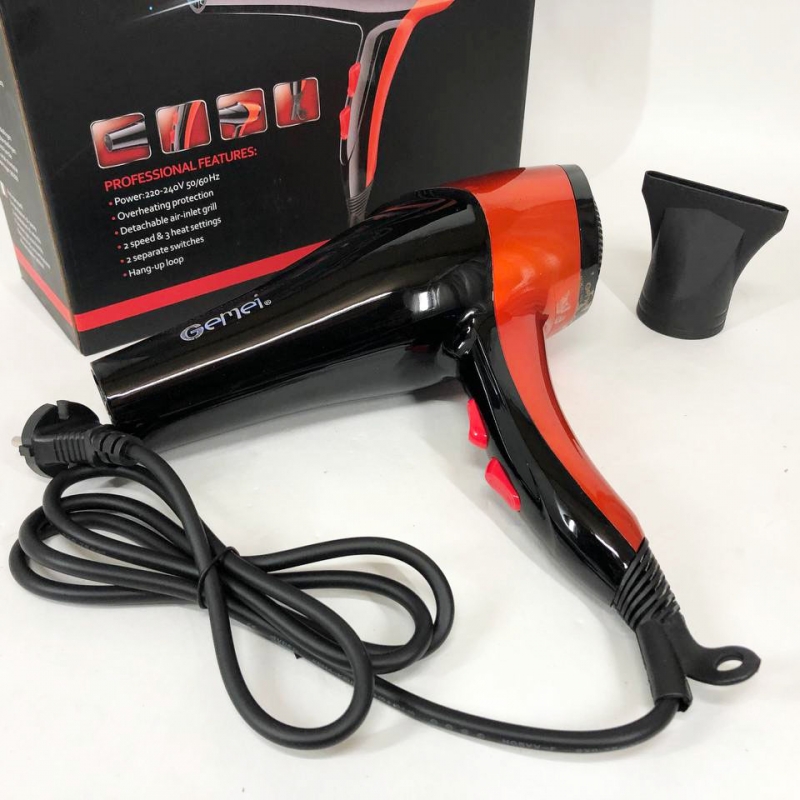Фен для волос Gemei GM-1766 2600 Вт Orange (tf4351) - фото 9 Фен для волос Gemei GM-1766 2600 Вт Orange (tf4351) - фото 9