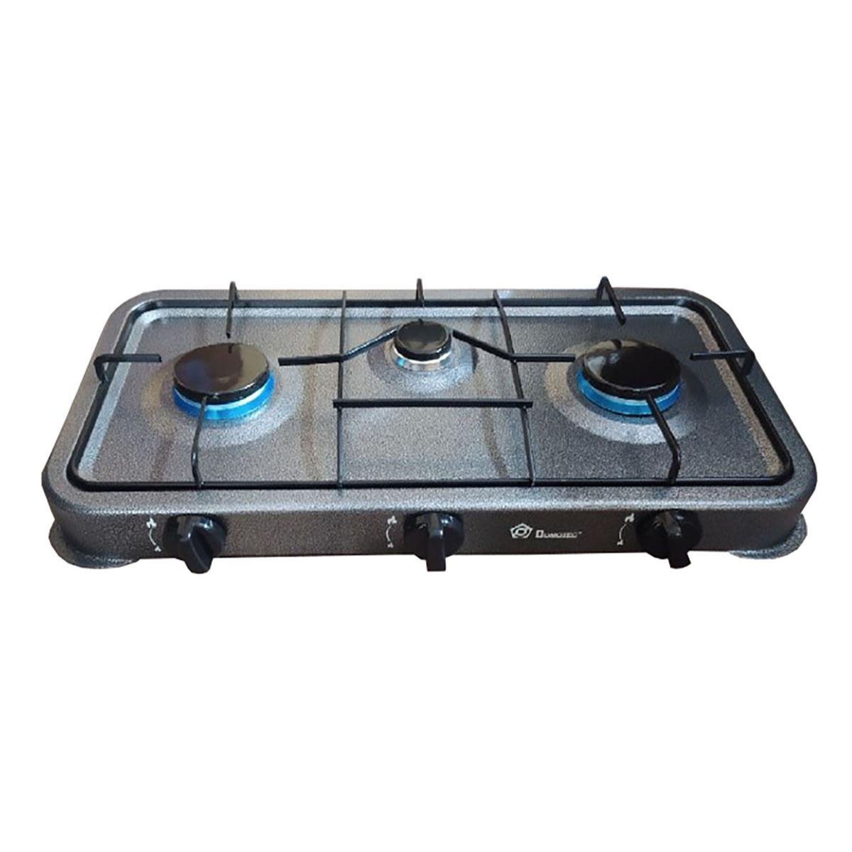 Плита газовая настольная Domotec компактная 3 конфорки Серый (MS-6603) Плита газовая настольная Domotec компактная 3 конфорки Серый (MS-6603)