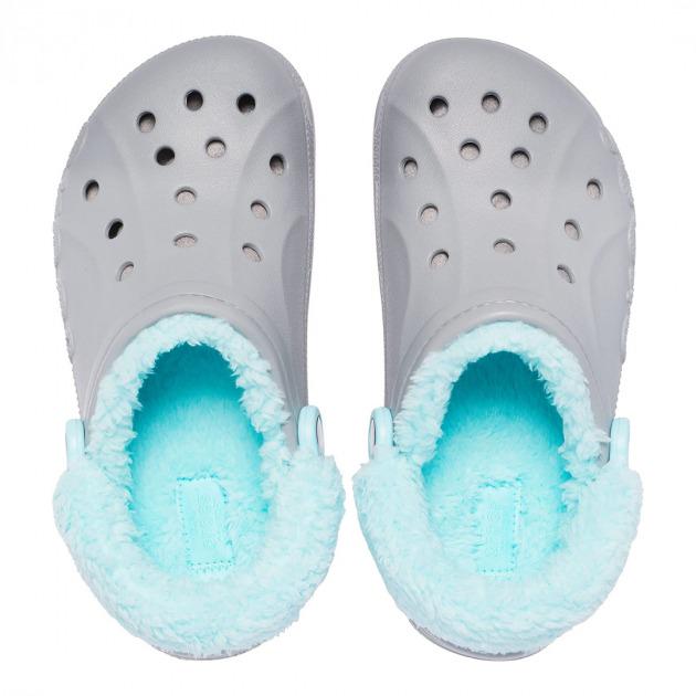 Сабо Crocs Baya Lined Fuzz-Strap Clog M5 р. 37/24 см Grey Ice Blue (20566517) - фото 4