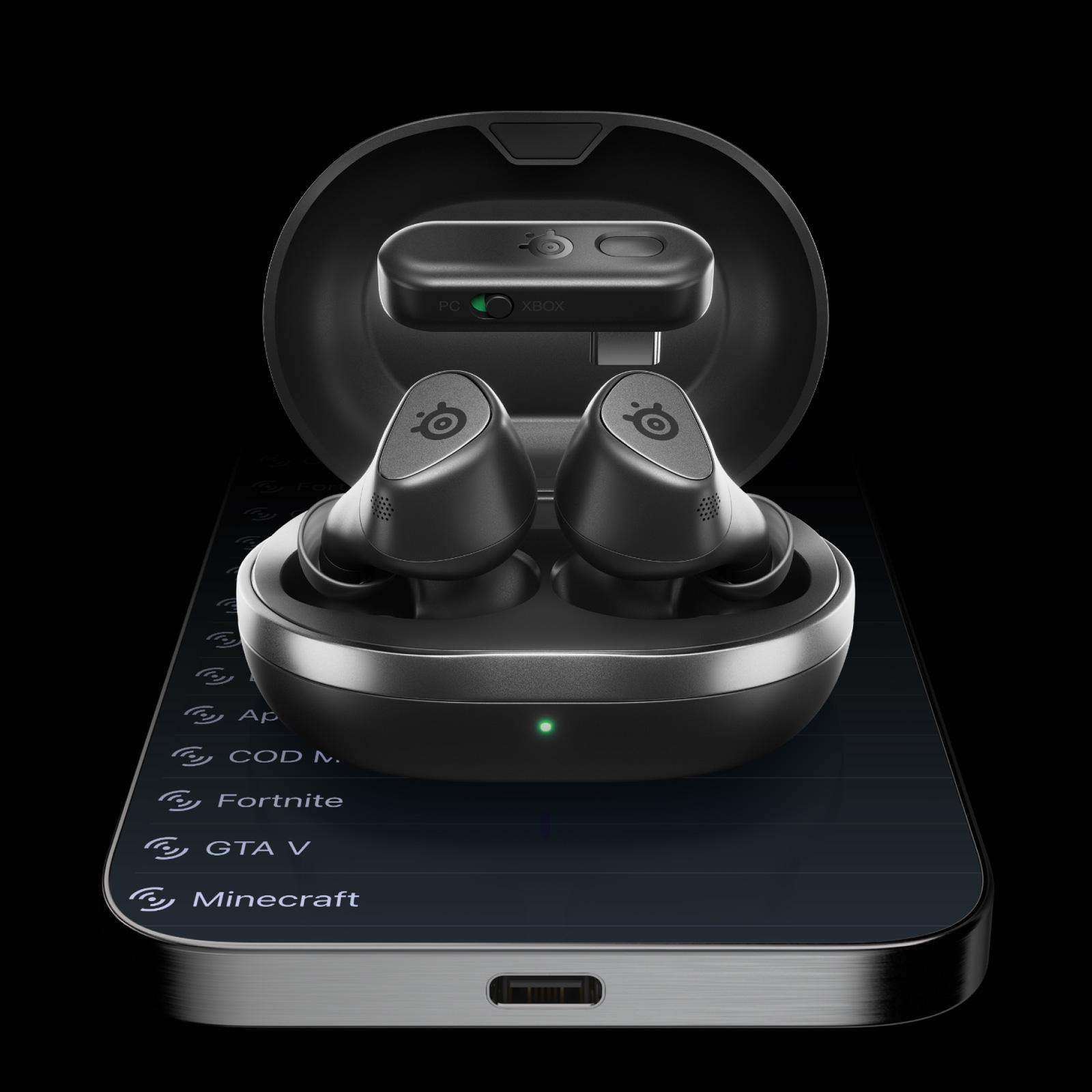 Гарнитура игровая SteelSeries Arctis GameBuds for Xbox TWS Bluetooth 5.3 с микрофоном Black (61681) - фото 6 Гарнитура игровая SteelSeries Arctis GameBuds for Xbox TWS Bluetooth 5.3 с микрофоном Black (61681) - фото 6