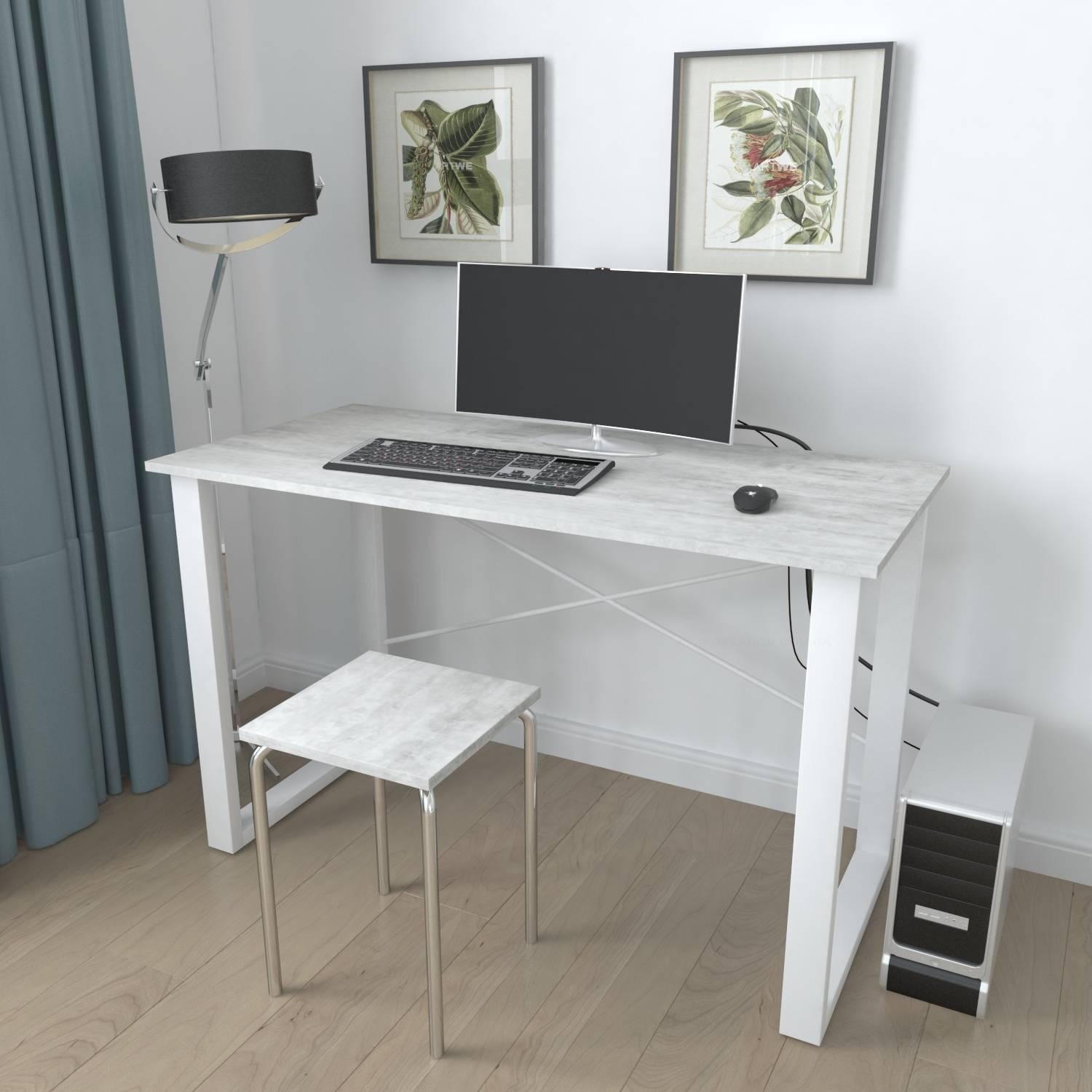 Письменный стол компьютерный Ferrum-decor Драйв 750x1200x700 мм металл Белый/ДСП Урбан Лайт (DRA105)