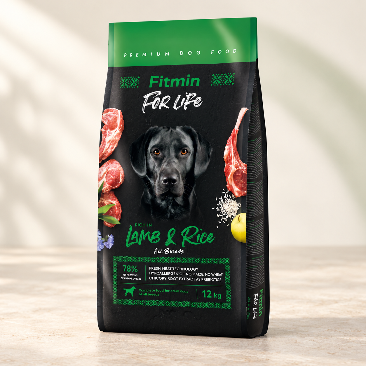 Корм сухой Fitmin For Life Lamb & Rice с ягненком и рисом для взрослых собак 12 кг (3230112719)