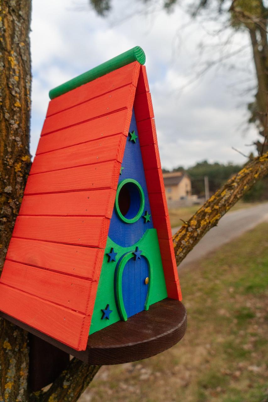 Дом для птиц Андромеда из древесины 325х290х210 мм Арбуз Красный - фото 8