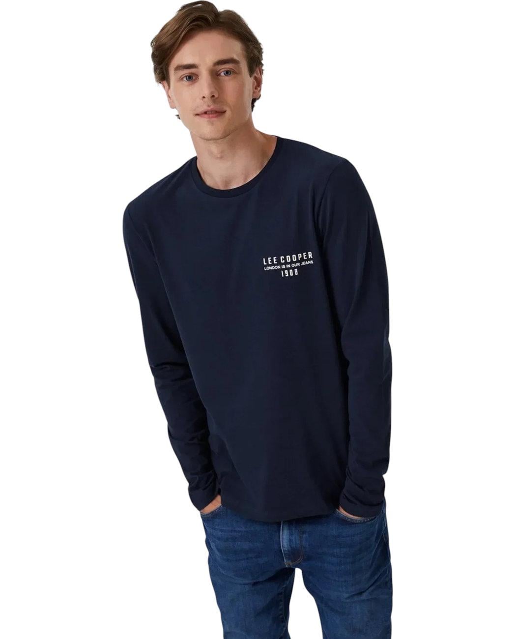 Футболка-лонгслив мужская Lee Cooper Renzo 231LCM242006.2501 XXL Темно-синий (8682272365364)